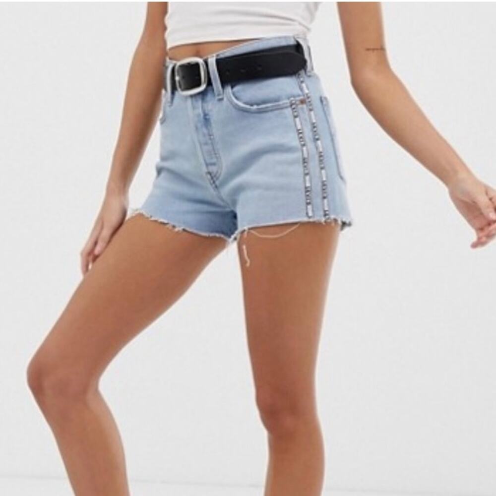 Levi's 501 Dib's High Rise Side Tape Cut Off Button Fly Shorts Size 31 NEW